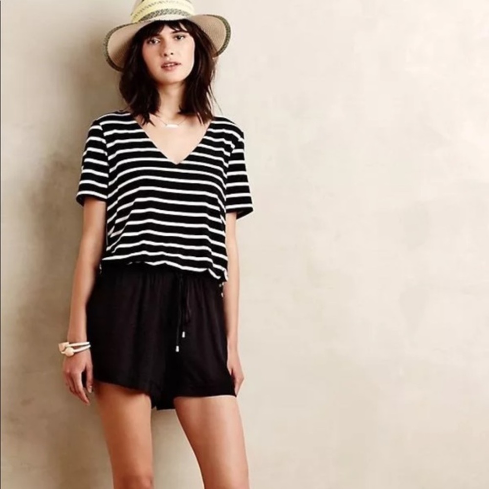 Anthropologie elevenses Striped Romper (S)